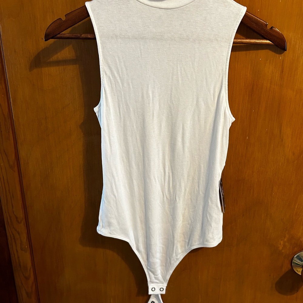 NWT Express Ribbed White Sleeveless bodysuit